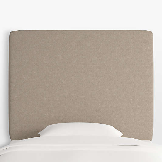 Square Linen Taupe Twin Wall-Mounted Headboard