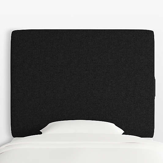 Square Linen Dark Navy Twin Charging Wall-Mounted Headboard