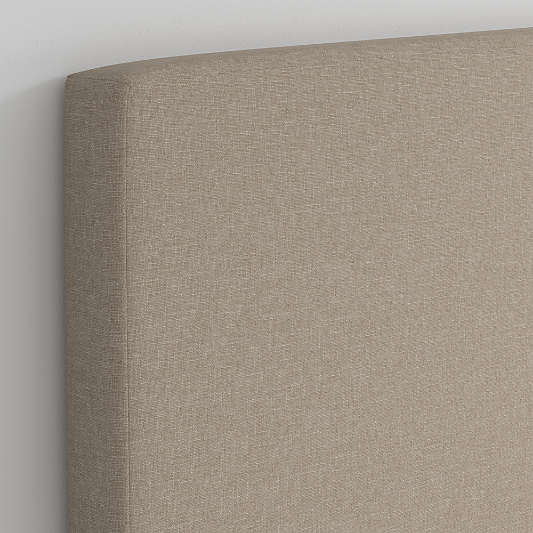 Square Linen Taupe Twin Wall-Mounted Headboard