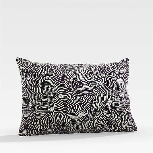 Squiggle 20"x13" Black Outdoor Pillow