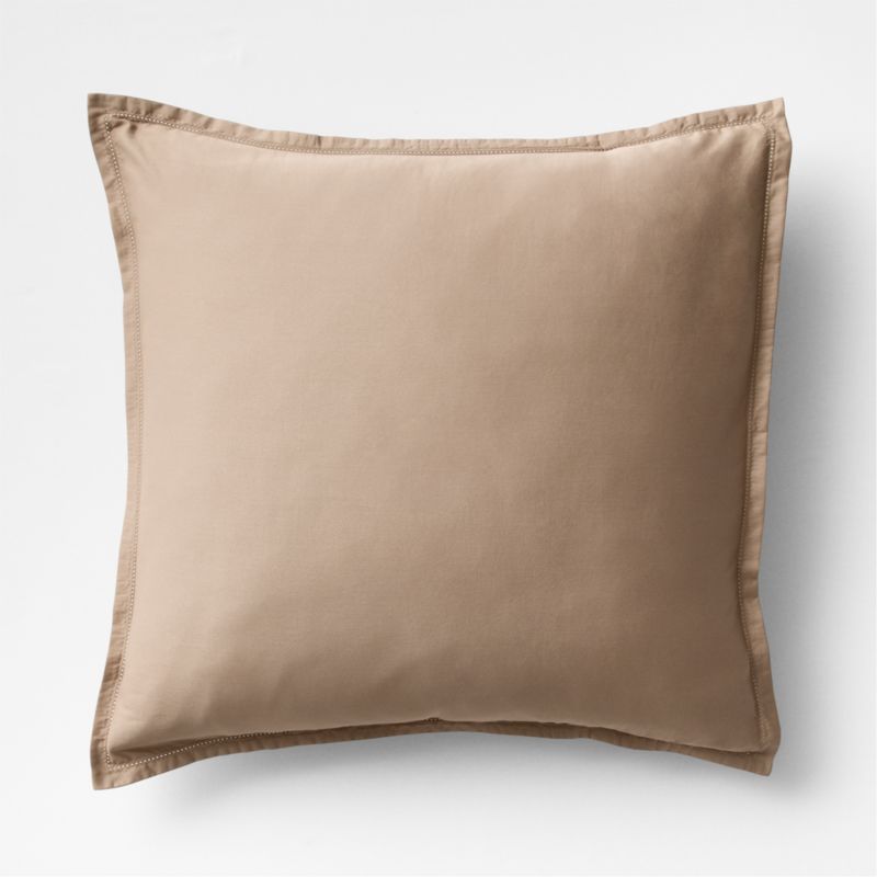 Serene Washed Organic Cotton Sateen Clay Taupe King Bed Pillow Sham - image 1 of 4