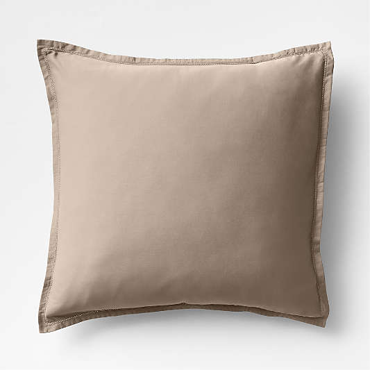 Serene Washed Organic Cotton Sateen Clay Taupe Bed Pillow Sham