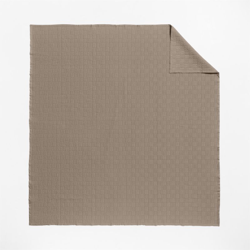 Serene Washed Organic Cotton Sateen Classic Stitch Clay Taupe King Quilt - image 2 of 5