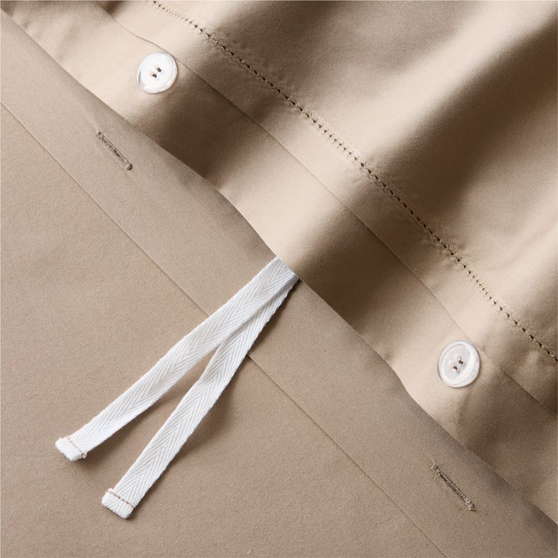 Serene Washed Organic Cotton Sateen Clay Taupe King Duvet Cover - image 2 of 6