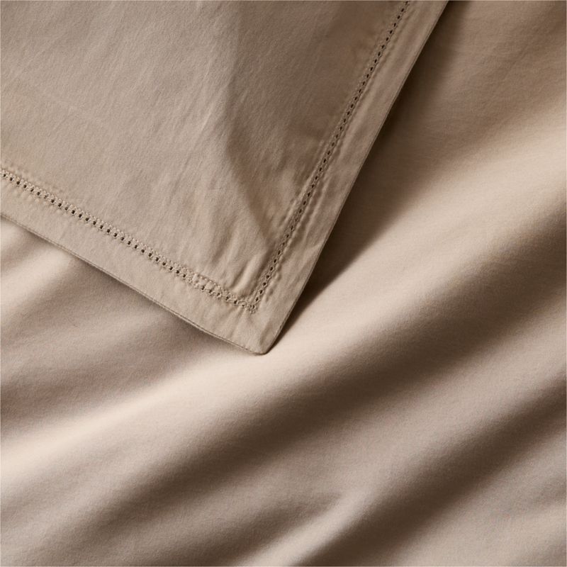 Serene Washed Organic Cotton Sateen Clay Taupe King Duvet Cover - image 1 of 6