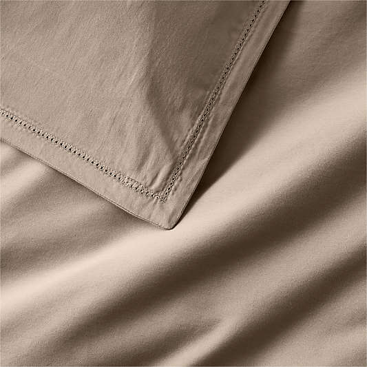 Serene Washed Organic Cotton Sateen Clay Taupe Duvet Cover