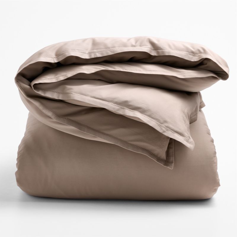 Serene Washed Organic Cotton Sateen Clay Taupe King Duvet Cover - image 4 of 6