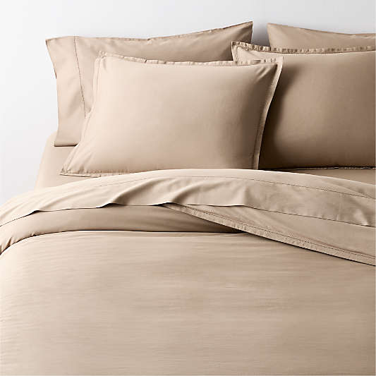 Serene Washed Organic Cotton Sateen Clay Taupe Bed Pillow Sham