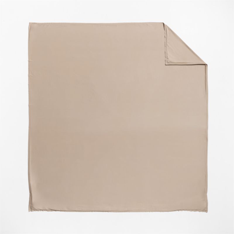 Serene Washed Organic Cotton Sateen Clay Taupe King Duvet Cover - image 3 of 6