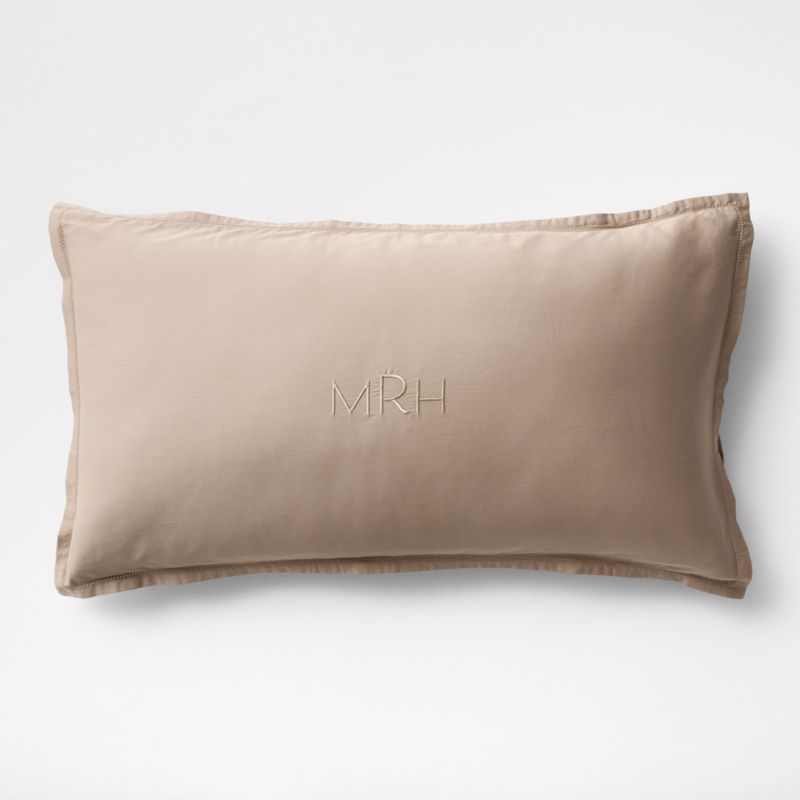 Serene Washed Organic Cotton Sateen Clay Taupe King Bed Pillow Sham - image 3 of 4