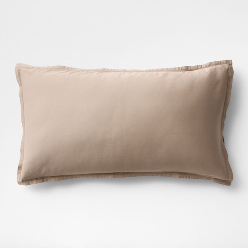 Viewing product image Serene Washed Organic Cotton Sateen Clay Taupe King Bed Pillow Sham - image 1 of 4