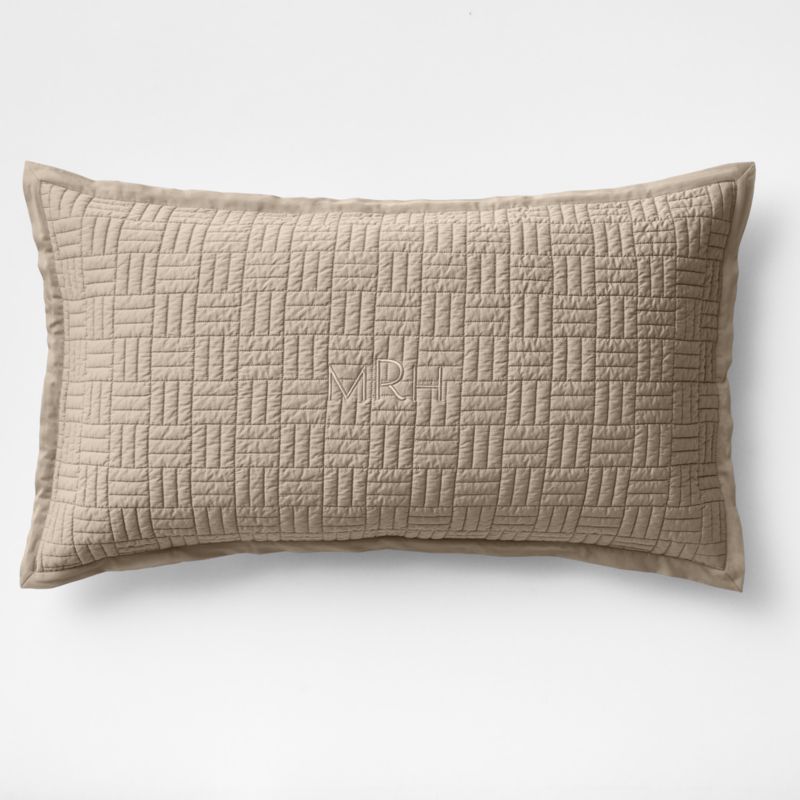 Serene Washed Organic Cotton Sateen Classic Stitch Clay Taupe King Bed Pillow Sham - image 2 of 4