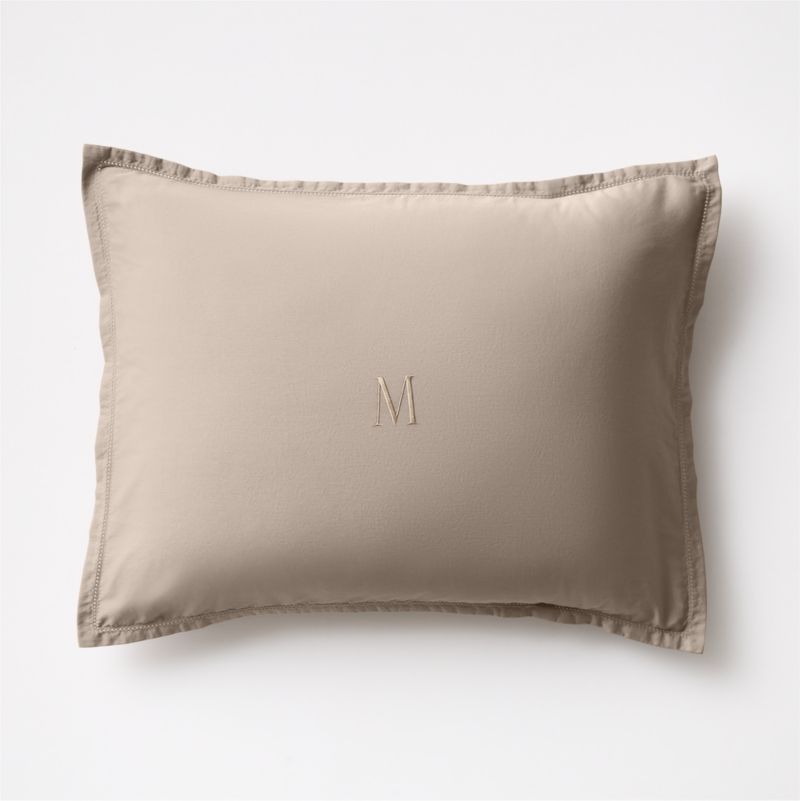 Viewing product image Serene Washed Organic Cotton Sateen Clay Taupe Standard Bed Pillow Sham - image 1 of 4
