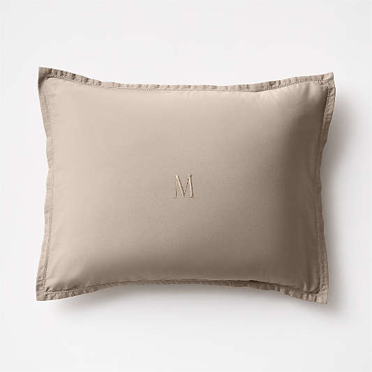 Serene Washed Organic Cotton Sateen Clay Taupe Standard Bed Pillow Sham
