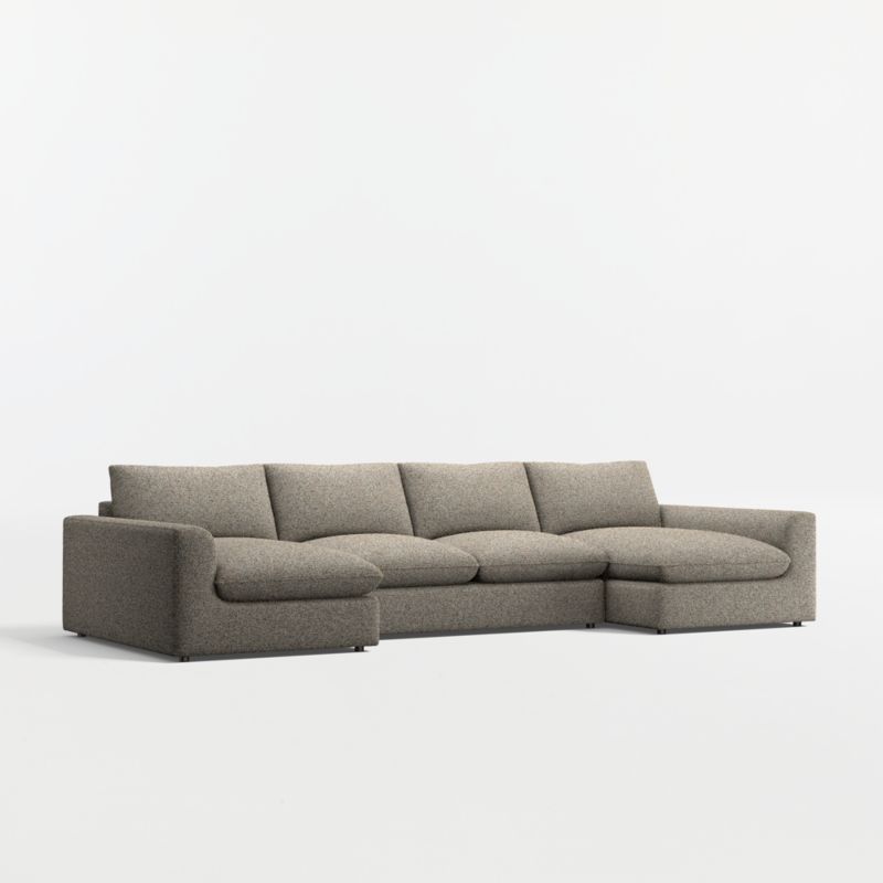 View Serenity 3-Piece U-Shaped Sectional Sofa with Double Chaise Lounge - image 4 of 6