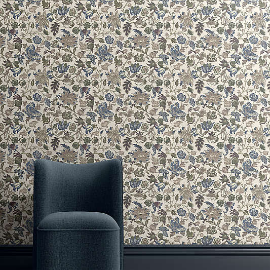 Seraphina Blue Multi-Colored Wallpaper