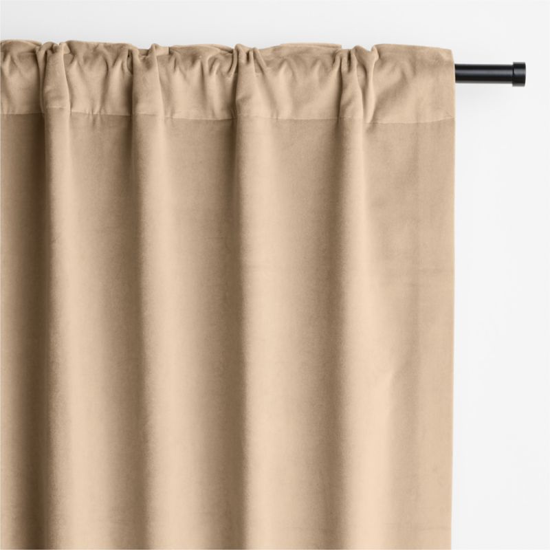 Sierra Tan Cotton Velvet Window Curtain Panel 48"x96" - image 6 of 7