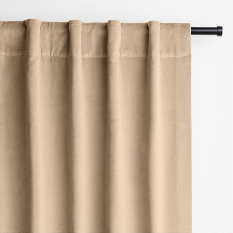 Sierra Tan Cotton Velvet Window Curtain Panel 48"x96" - image 5 of 7