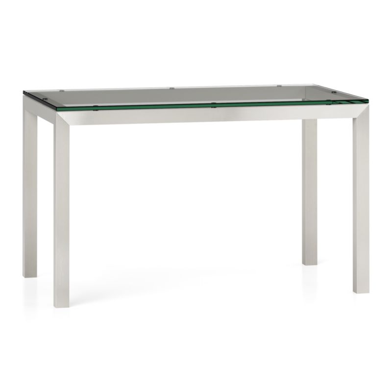 Parsons Clear Glass Top/ Stainless Steel Base 60x36 Dining Table - image 5 of 8