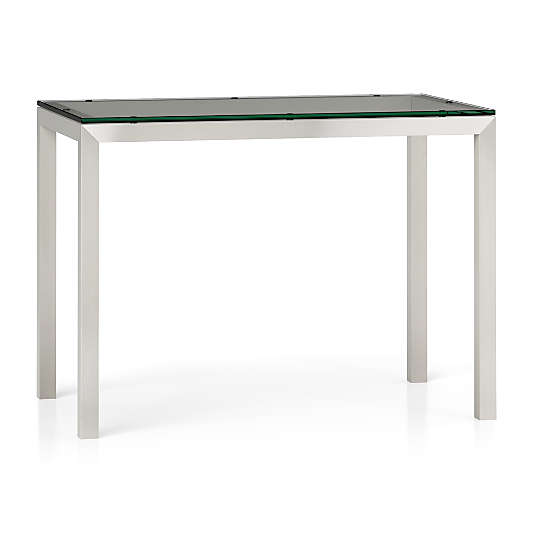 Parsons Clear Glass Top/ Stainless Steel Base 48x28 High Dining Table