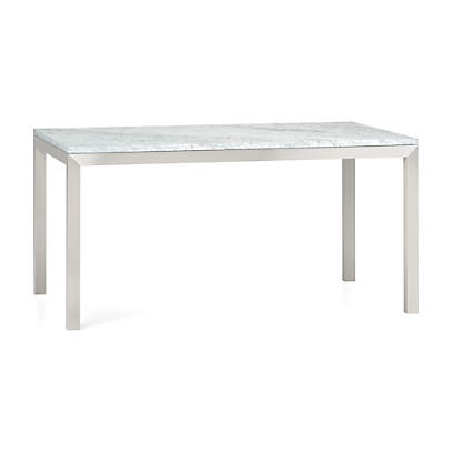 Stainless Steel Base Dining Tables, Crate And Barrel Marble Dining Table