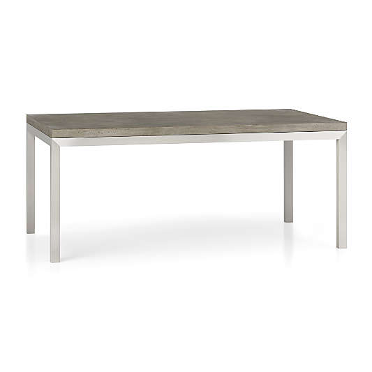 Parsons Concrete Top/ Stainless Steel Base 72x42 Dining Table