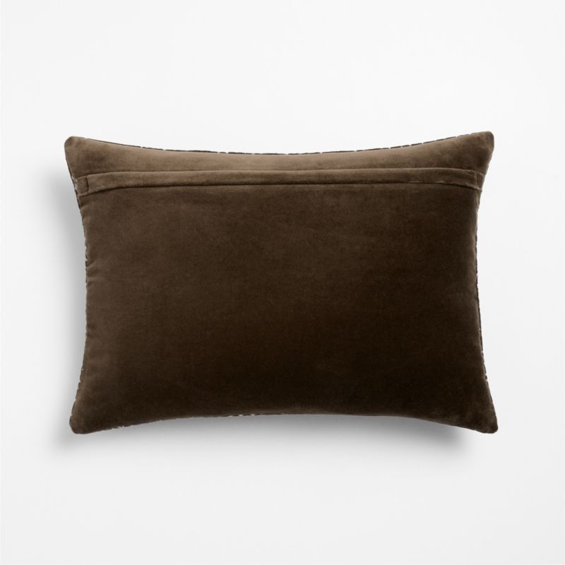 Sashiko Organic Cotton Velvet 22"x15" Deep Brown Throw Pillow Cover with Down-AlternativeInsert - image 1 of 5