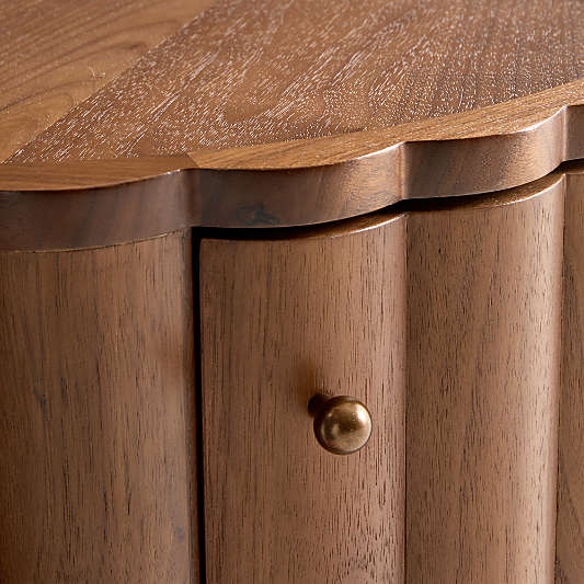 Set Point Walnut Wood Storage 20" End Table by Venus Williams