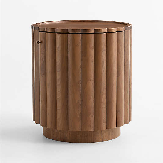 Set Point Walnut Wood Storage 20" End Table by Venus Williams