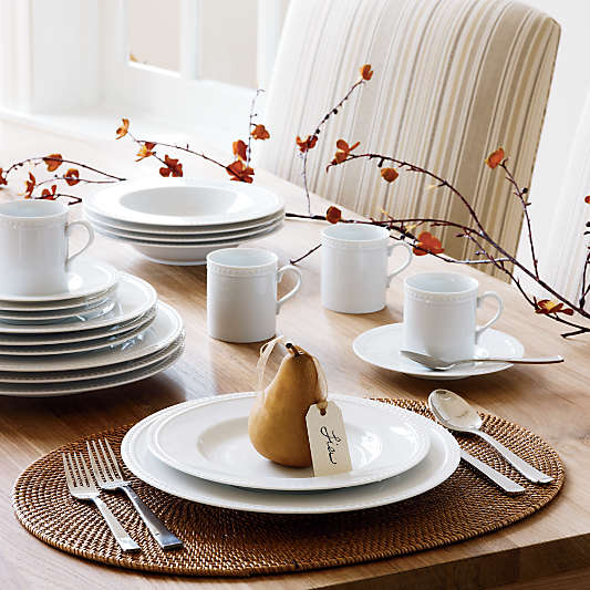 Staccato White Porcelain Cup and Saucer