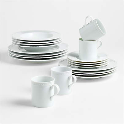 Staccato White Porcelain 20-Piece Dinnerware Set