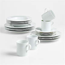 Staccato White Porcelain 20-Piece Dinnerware Set + Reviews | Crate & Barrel