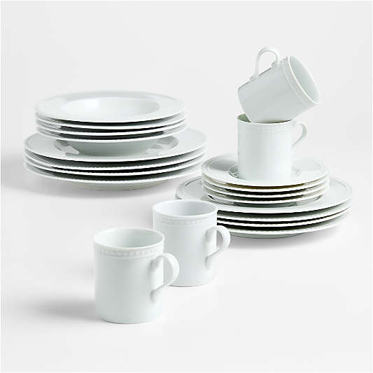 Staccato White Porcelain 20-Piece Dinnerware Set