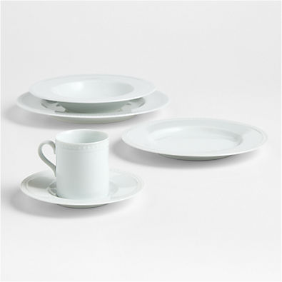 View Staccato White Porcelain 5-Piece Place Setting details