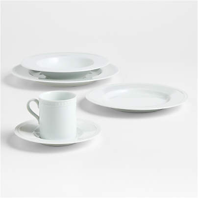 Staccato White Porcelain 5-Piece Place Setting