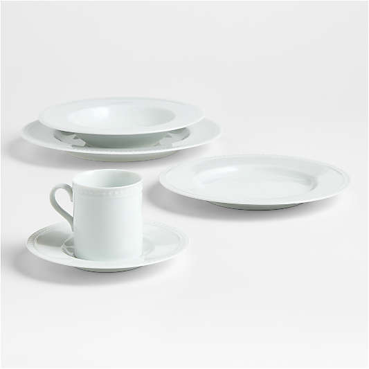 Staccato White Porcelain 5-Piece Place Setting