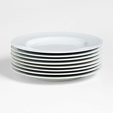 View Staccato White Porcelain Dinner Plates, Set of 8 details