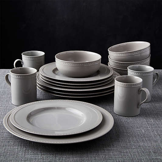 Staccato Grey 16-Piece Dinnerware Set