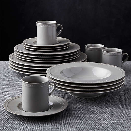 Staccato Grey 20-Piece Dinnerware Set