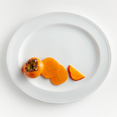 View Staccato White Porcelain Oval Serving Platter details