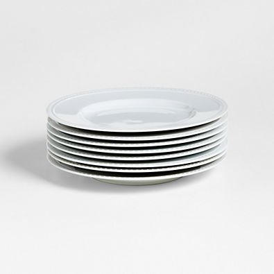 View Staccato White Porcelain Salad Plates, Set of 8 details