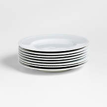 Staccato White Porcelain Salad Plates, Set of 8 + Reviews | Crate & Barrel