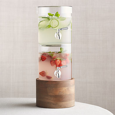 View Stacking Drink Dispenser with Brooks Wood Stand details