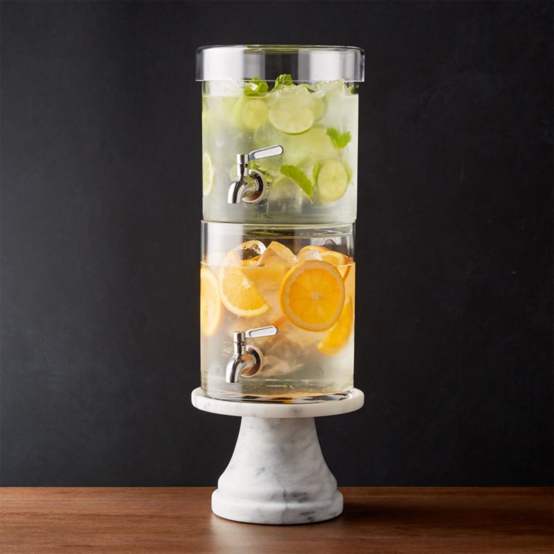 Stacking 2-Gallon Glass Cold Drink Dispenser with French Kitchen Stand - image 0 of 5