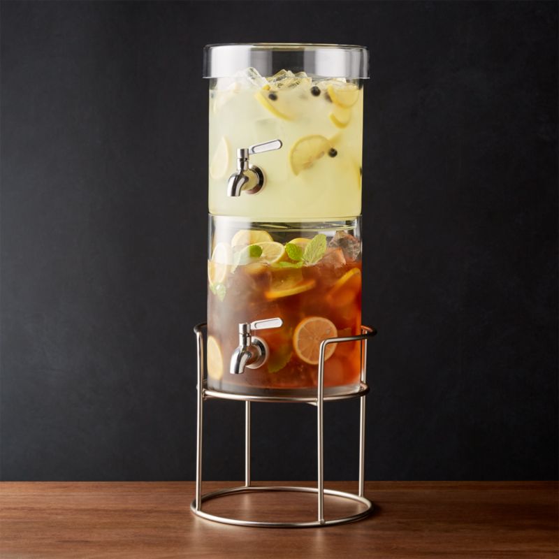 Marin White Ceramic Drink Dispenser Stand