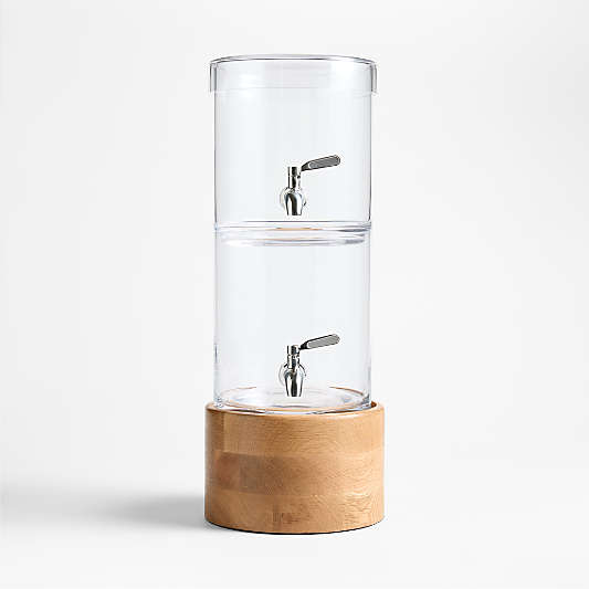 Stacking 2-Gallon Drink Dispenser and Oak Madeira Stand Set