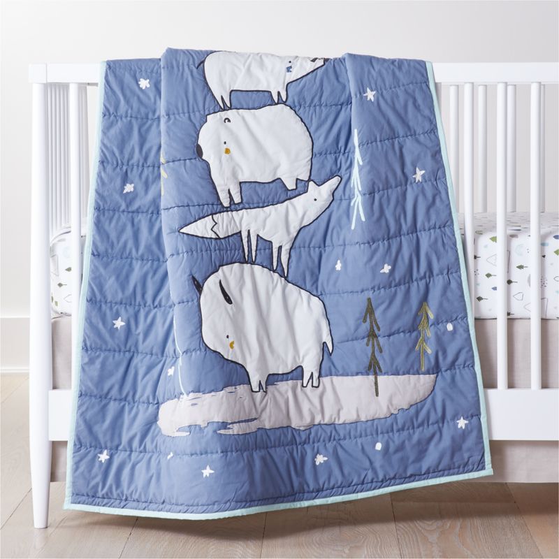Stacked Animals Baby Crib Quilt + Reviews Crate & Kids