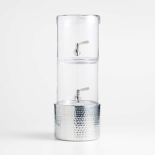 Stacking 2-Gallon Glass Cold Drink Dispenser with Bash Stand Set