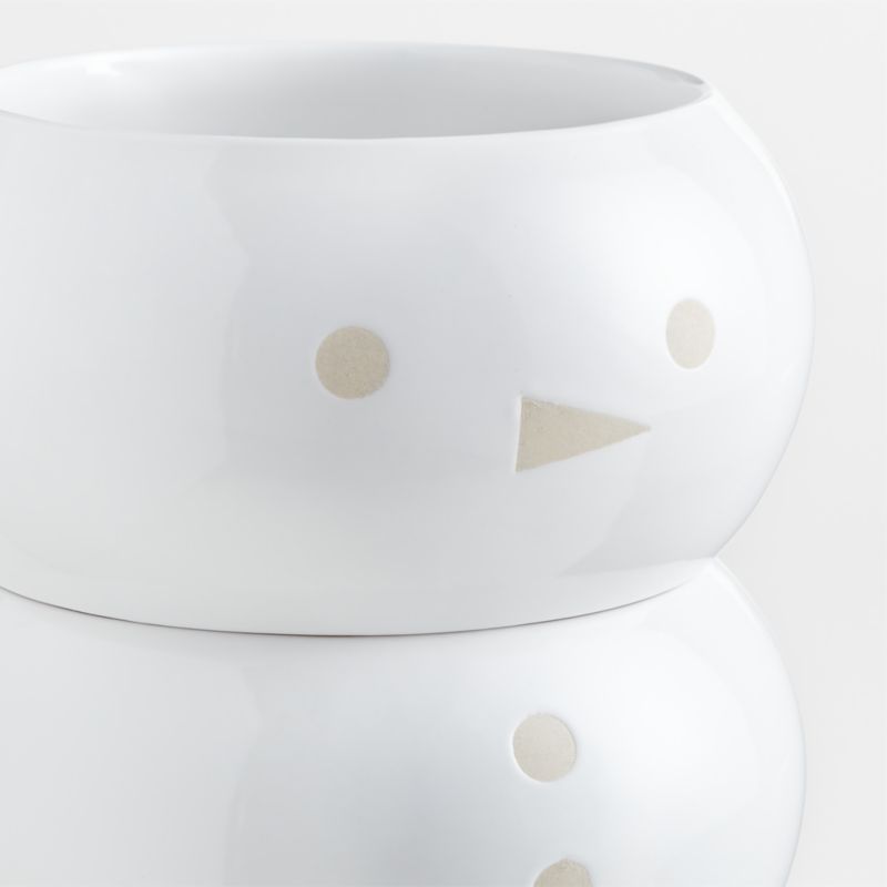 Stacking Snowman White Stoneware Bowls Set - image 2 of 3