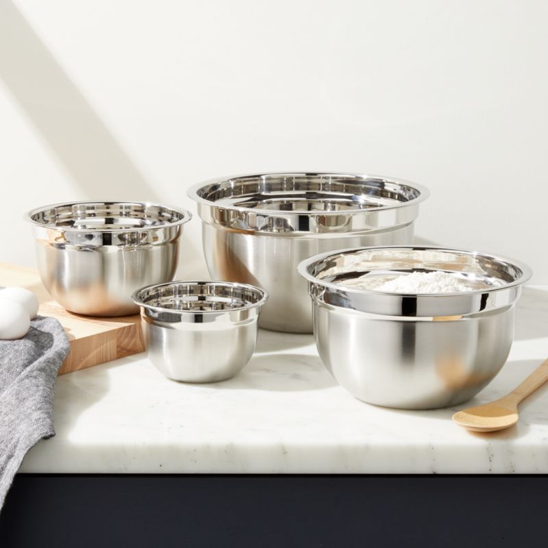 Stainless Steel Restaurant Bowls, Set of 4